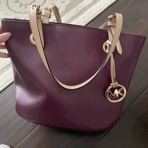 Purple leather Michael Kors bag